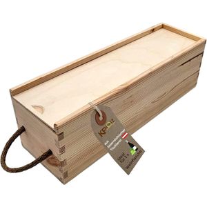Rustieke houten box, geschenkdoos van hout, opbergdoos voor geschenken, ideale geschenkdoos, houten kist met deksel, gereedschapskist, wijnkist (350 x 100 x 110 mm)