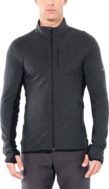 Vest Icebreaker Men Descender LS Zip Jet Heather Black