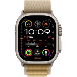 Apple Watch Ultra 2 GPS + Cellular 49mm Natural Titanium Case with Tan Alpine Loop - Medium