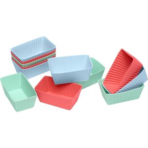 Lurch Flexiform 12 brownievormen - silicone - groen, blauw, rood - 7.8x4.3x3.1cm