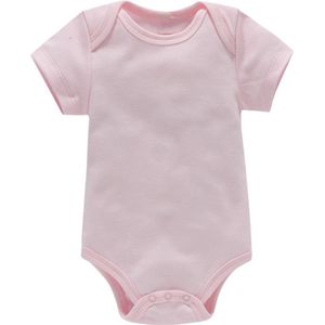 baby jumpsuit korte mouw tas scheet jurkje roze(12M)