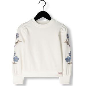 Nono Kate Girls Sweater With Embroidered Sleeves White Truien & Vesten Meisjes - Sweater - Hoodie - Vest- Wit - Maat 110