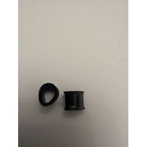Piercing ear plug druppel 10mm zwart