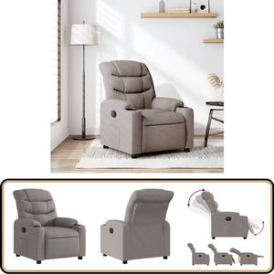 vidaXL Fauteuil verstelbaar - Stof - Taupe Comfortabele Fauteuil - Verstelbare Stoel - Lounge Stoel - Relaxfauteuil - Fauteuils