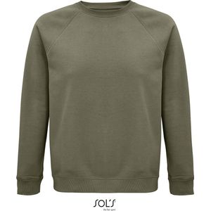 SOLS Premium Unisex Adult Space Organic Raglan Sweatshirt (Khaki) 3XL