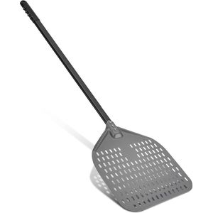 Geperforeerde pizzaschep van hard geanodiseerd aluminium 30 x 39 cm - Pizzaschuiver met lange afneembare handgreep 120 cm - Metalen broodschep voor het bakken van pizza en brood pan pizza
