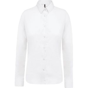 Kariban Damesblouse in popeline met lange mouwen K510 - White - XS