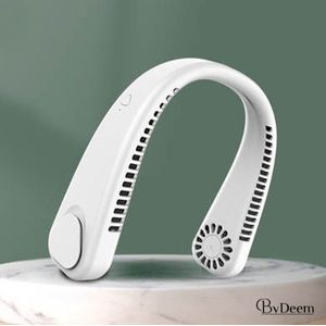 Draagbare Nek Ventilator - Oplaadbare Ventilator - USB - Mini Ventilator - 3 Snelheidsstanden - Ventilatoren - Tafelventilator - Wit