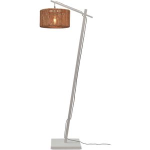 GOOD&MOJO Vloerlamp Iguazu - Bamboe Wit/Jute - 57x31x150cm - - Staande lamp voor Woonkamer - Slaapkamer