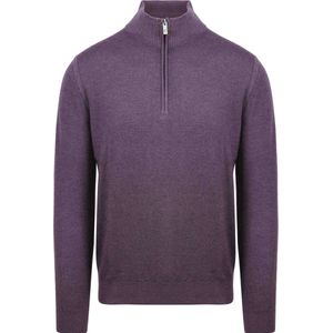 R2 Amsterdam - Half Zip Trui Merino Wol Paars - Heren - Maat 3XL - Regular-fit