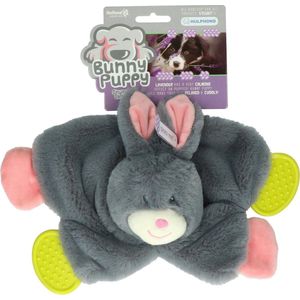 Bunny Puppy Crunchy Chew – Hondenknuffel – Puppy knuffel voor kalmerend effect – Extra speelplezier – Grijs – 16 x 22 x 6 cm