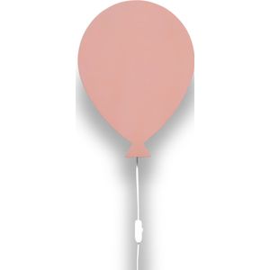 Houten wandlamp kinderkamer | Ballon - Terra roze | toddie.nl