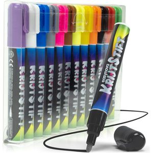 Volledige Set Raamstiften - 12 Stuks Krijtstiften voor Krijtbord - Whiteboardmarkers - Stiften - Whiteboard Stiften - Raamstiften Afwasbaar