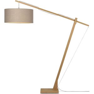 GOOD&MOJO Vloerlamp Montblanc - Bamboe/Taupe - 175x60x207cm - Scandinavisch,Bohemian - Staande lamp voor Woonkamer - Slaapkamer