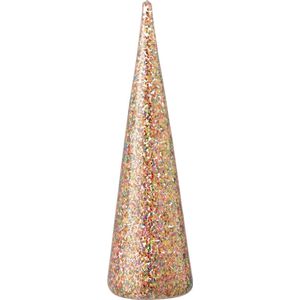 J-Line decoratie Kegel Confetti - glas - mix
