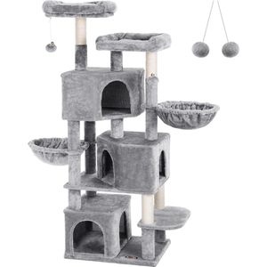 Krabpaal voor zware katten - Hoge krabpaal - Krabpaal boomstam - 164cm - Krabpaal voor grote katten - Kat toren - Krabpaal plafond - Stevige krabpaal - Krabpaal voor katten - XL - Katten verblijf