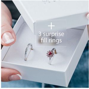 iXXXi Jewelry-On the go ring set Lucia-Zilverkleurig-Dames Sieraden geschenkset