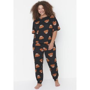 Trendyol Vrouwen Standaard mouw Ronde hals Grote maten pyjamaset