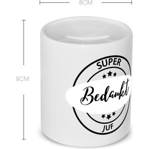 Akyol - super bedankt juf Spaarpot - Juf - beste juf - school - verjaardagscadeau - afscheidscadeau - kado - gift - geschenk - 350 ML inhoud