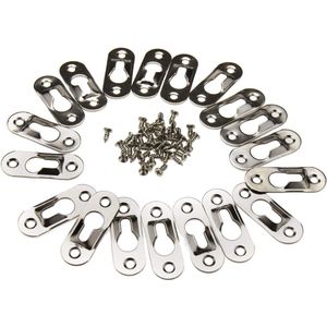 Platte Sleutelgat Hanger Bevestigingsmiddelen Foto Opknoping Beugel 42mm x 16mm voor Fotolijsten Spiegels Kast - 20 stuks Washing Machine