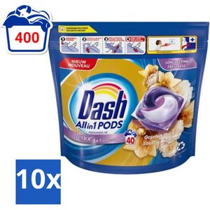 Dash - Lenor Collectie - Wasmiddel Capsules - All-in-1 Pods - Witte en Gekleurde Was - Gouden Orchidee - 40 Wasbeurten - Bulkverpakking - 10 stuks