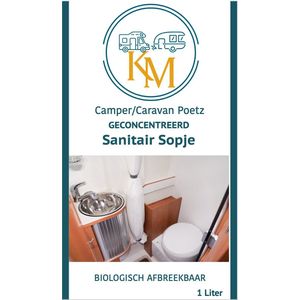 KM Camper/Caravan Poetz- Sanitair Sopje - 1 liter - Biologisch afbreekbaar- Geconcentreerd- Schoonmaakmiddelen - Douche en wc schoonmaakmiddel - Caravan - Camper Schoonmaakmiddel -