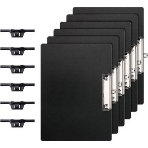A4 horizontale klemborden 6-pack met ophanggat - zwart - voor bedrijven en kantoor