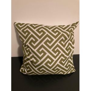 Kussenhoes Army green-White - Legergroen-Wit - Sierkussen - 45x45 cm