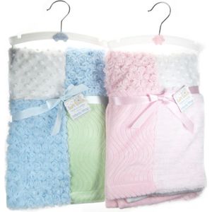 Soft Touch - Luxe Baby Patchwork Dekentje - 75x75 cm - Mint / Sky