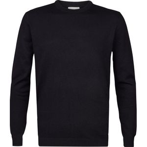 Michaelis heren trui katoenmengsel - slim fit trui met O-hals - zwart - Maat: M