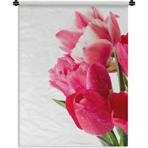 Wandkleed Tulp - Roze tulpen Wandkleed katoen 150x200 cm - Wandtapijt met foto