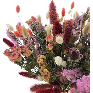 Boeket droogbloemen Pink Secret XL | Droogboeket in roze kleuren | Lengte 60 centimeter | Per boeket te bestellen