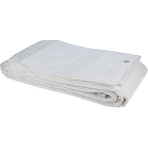 Afdekzeilwinkel - 8x12 wit 250gr afdekzeil met zeilringen - bouwzeil
