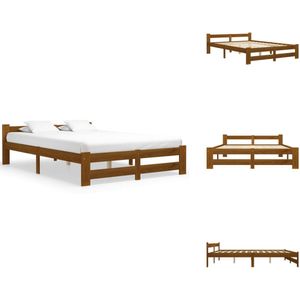 vidaXL Bedframe - Bedframes - Bed Frame - Bed Frames - Bedframe massief grenenhout honingbruin 160x200 cm
