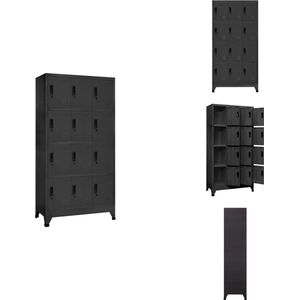 vidaXL Lockerkast - Lockerkasten - Opbergkast - Kast - Lockerkast 90x45x180 cm staal antracietkleurig