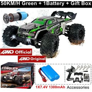 RC Monstertruck - Afstandsbestuurbare Auto - Afstandsbestuurbare Monstertruck - Off Road - Hoge Snelheid Drift Racing - Met Led Verlichting - 4x4 - IPX4 Waterproof - 1 x Batterij - 50 KM/UUR - Schaal 1:16 - Groen