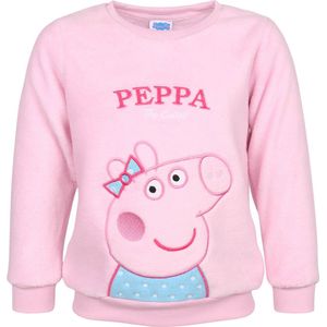 Peppa Pig - Licht roze meisjes sweatshirt, fleece / 110-116