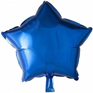 Helium ballon blauwe ster metallic | 43 cm