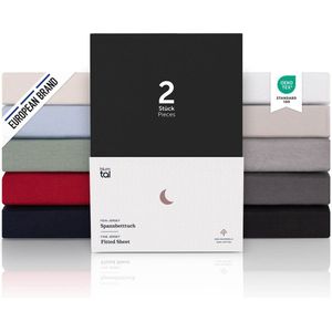 Blumtal Hoeslaken Premium Jersey - 180 x 200 cm - tot 40 cm Matrashoogte - Zwart - 100% Katoen - Boxspring - Set van 2