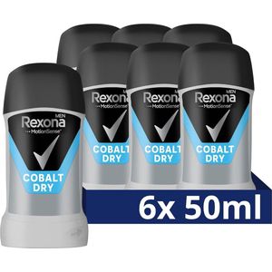 Rexona Men Motion Sense Cobalt Dry Deodorant Stick - 6 x 50 ml - 48 Uur Ultieme Bescherming tegen Zweet en Lichaamsgeur - Robuuste Frisheid Voor De Actieve Man
