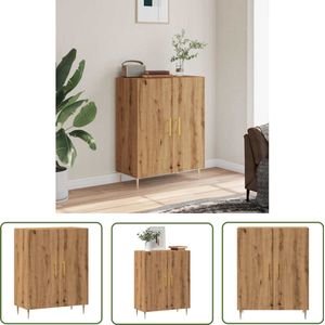 The Living Store Dressoir 69,5x34x90 cm bewerkt hout artisanaal eikenkleur - Dressoir - Houten Dressoir - Salontafel - Opslagoplossing - Vintage Meubels
