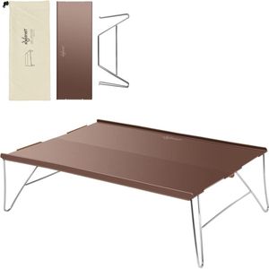 Ultralichte draagbare campingtafel - klaptafel met aluminium tafelblad - draagtas voor picknick en vissen - strandtafel voor buiten koken - roségoud Reistafel