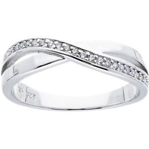Silver Lining - Zilveren ring met steen gerodineerd