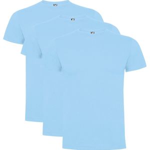 3 Pack Roly Dogo Premium Heren T-Shirt 100% katoen Ronde hals Licht Blauw, Maat L