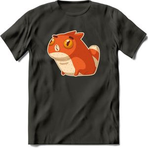 Silly cat T-Shirt Grappig | Dieren katten Kleding Kado Heren / Dames | Animal Skateboard Cadeau shirt - Donker Grijs - 3XL