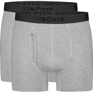 Ten Cate 2-pack Classic shorts heren met Gulp - 32322 - Heren boxershorts met sluiting - Klassiek heren ondergoed - L - Grijs