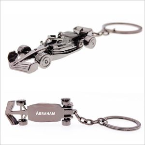 F1 Auto Sleutelhanger - Met Naam - Abraham - Model 2022 - Gunmetal Black