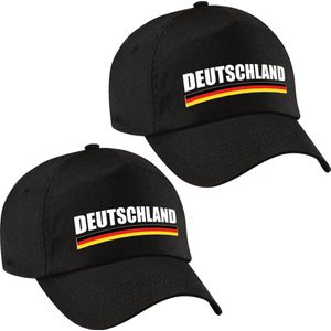 2x stuks Duitsland/Deutschland landen pet/baseball cap zwart volwassenen