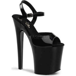 Pleaser - XTREME-809 Sandaal met enkelband, Paaldans schoenen - Paaldans schoenen - 45 Shoes - Zwart