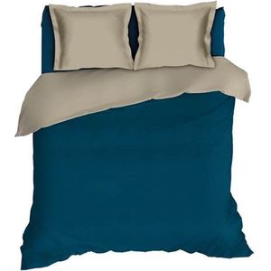Romanette Comtesse Dekbedovertrek - Tweepersoons - 200x200/220 cm - Teal/Sand